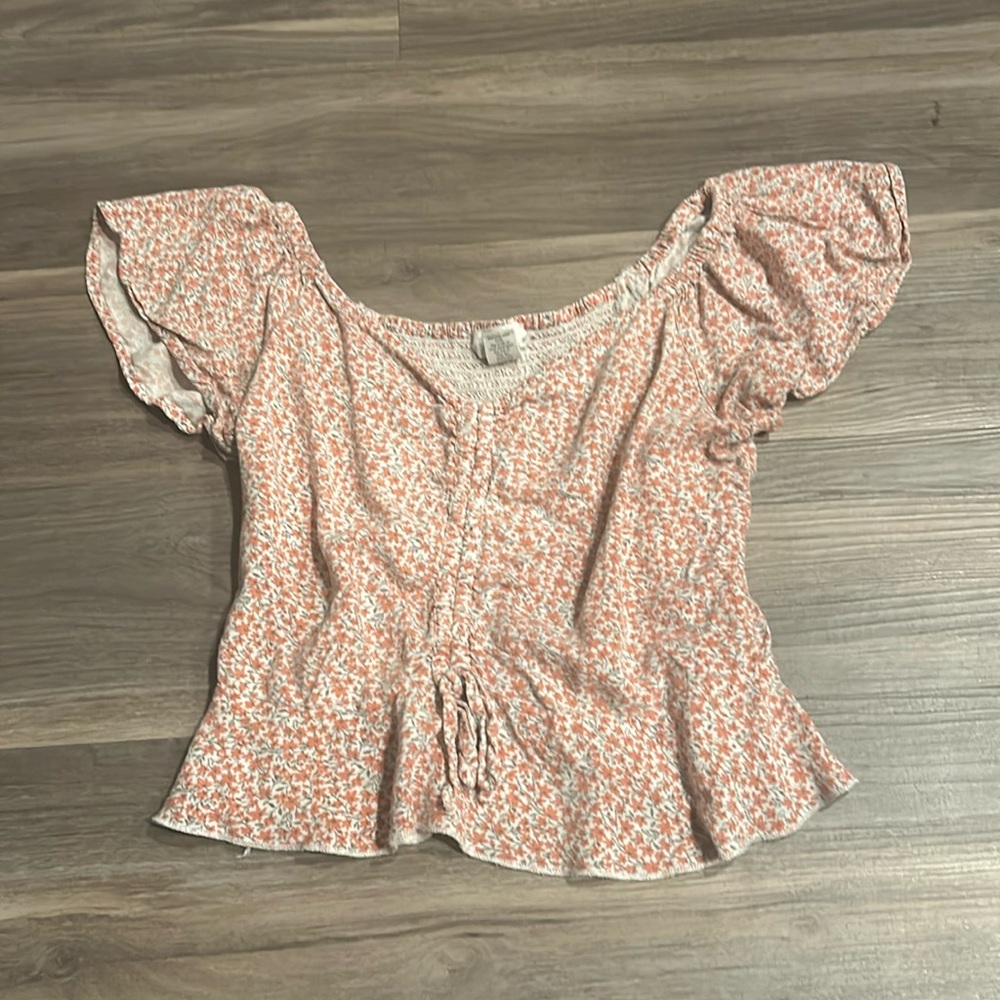 Pink flower blouse
